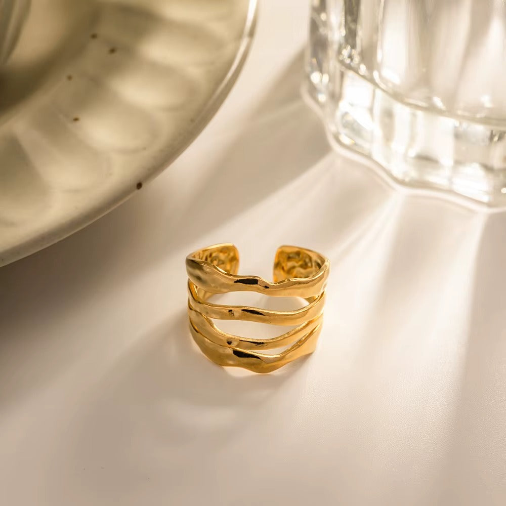 Anillo regulable Ondas Doradas