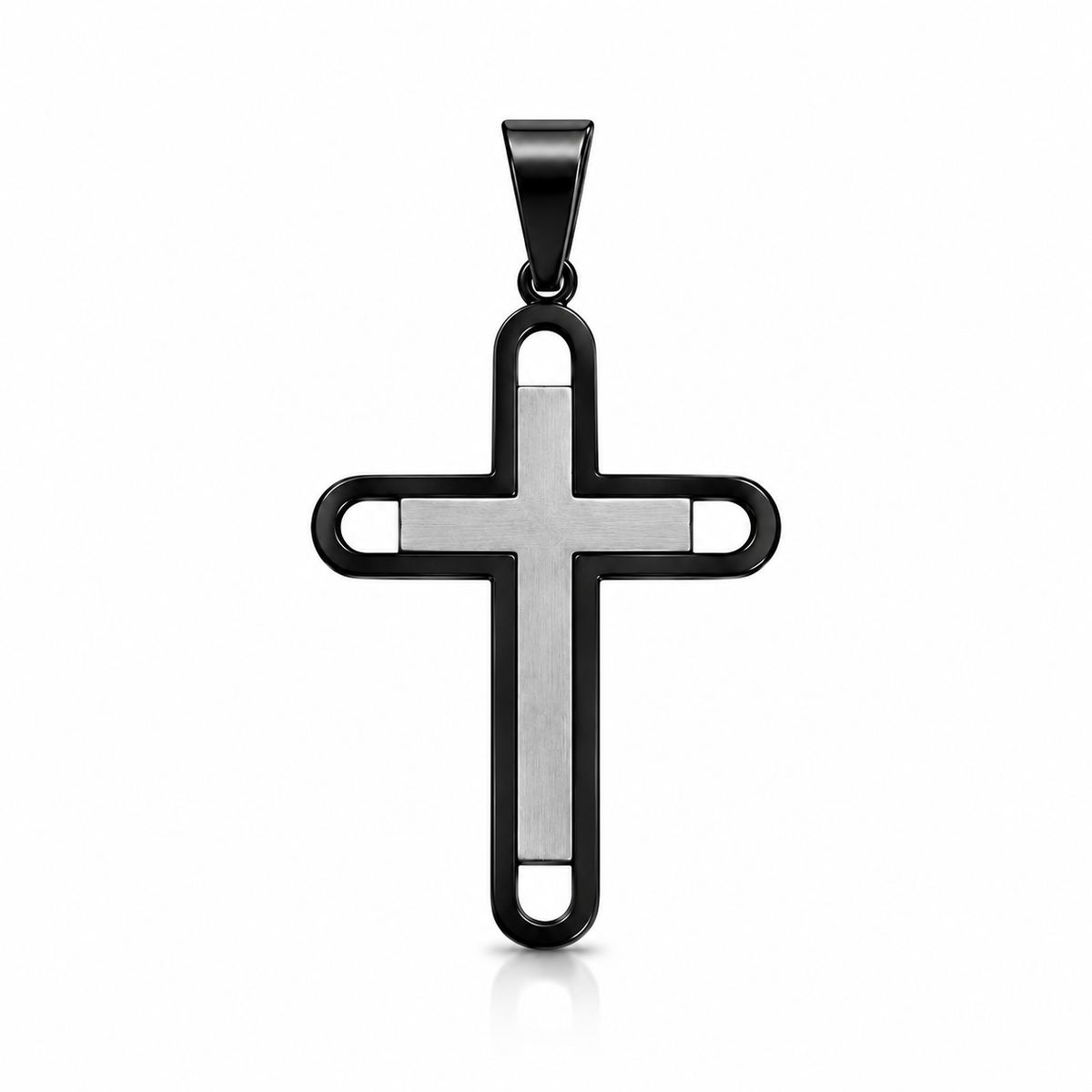 Dije de Cruz Urbana de Acero Inoxidable para Hombre