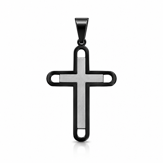 Dije de Cruz Urbana de Acero Inoxidable para Hombre