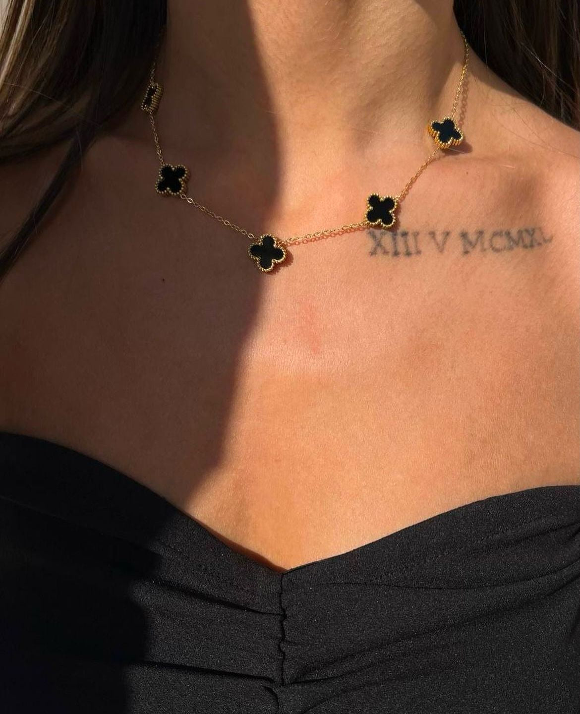 Collar Alhambra Negro Van Cleef Style