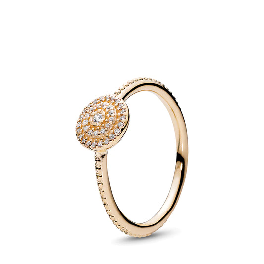 Anillo en oro 14k, Elegancia radiante, circonia cúL