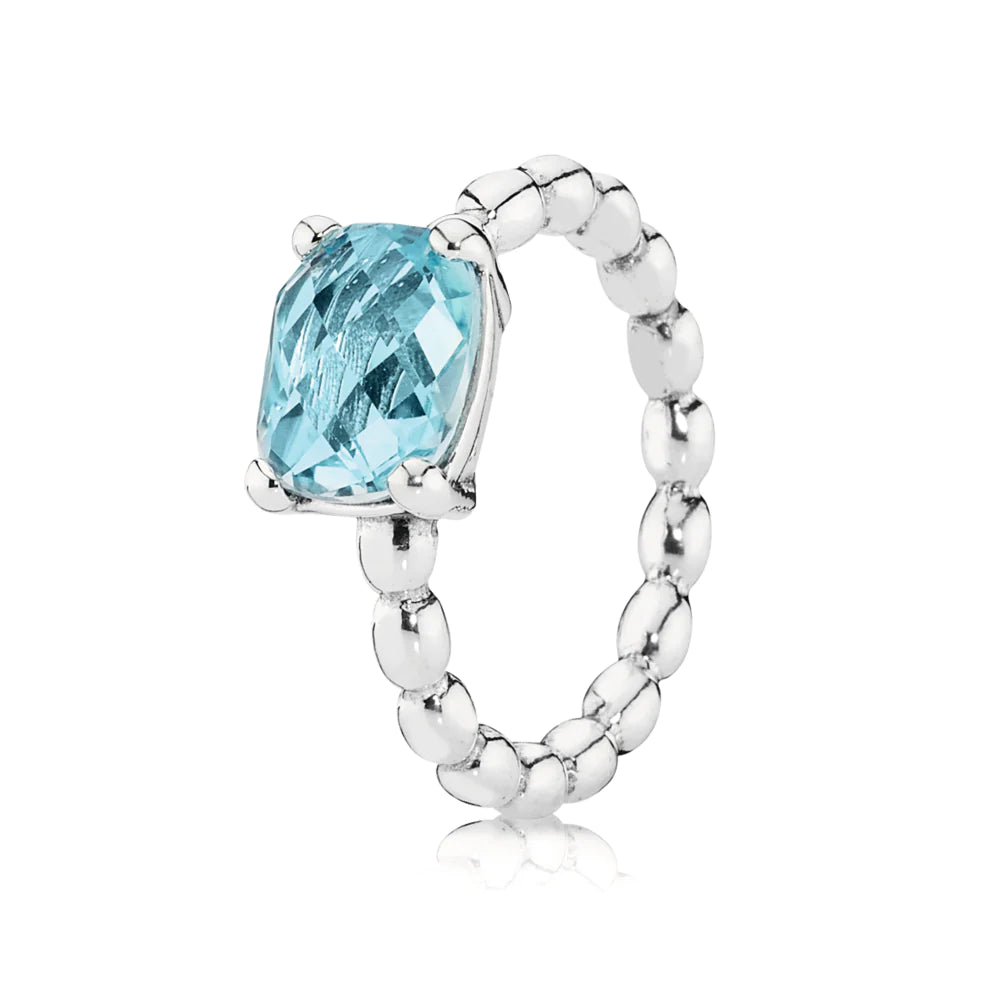 Anillo Pandora topacio azul brisa fresca