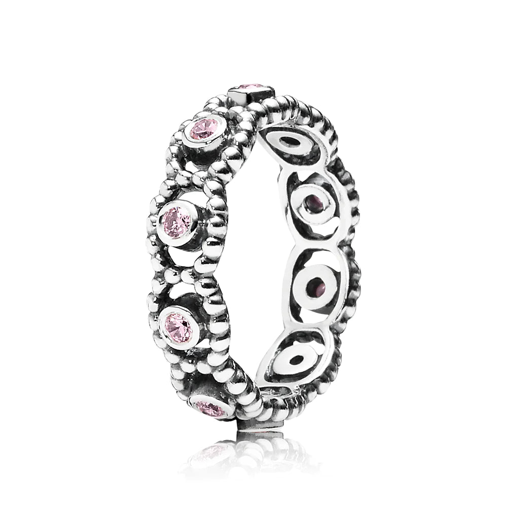 Anillo de Su Majestad con circonita rosa