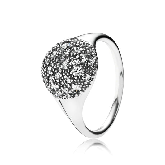 Anillo en Plata  Estrellas Cósmlcas y Circonda cùblca clara