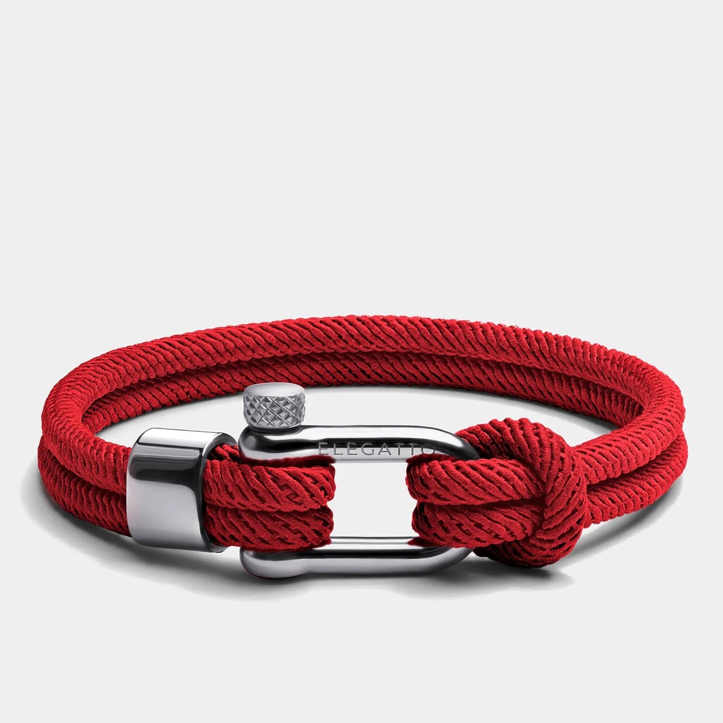 Pulsera Elegatto Rojo Alchor Platino