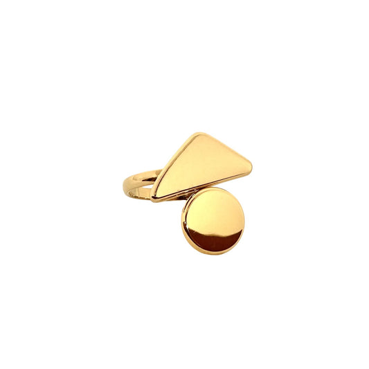 Anillo Geométrico Ajustable en Acero Quirúrgico Enchapado en Oro 18K
