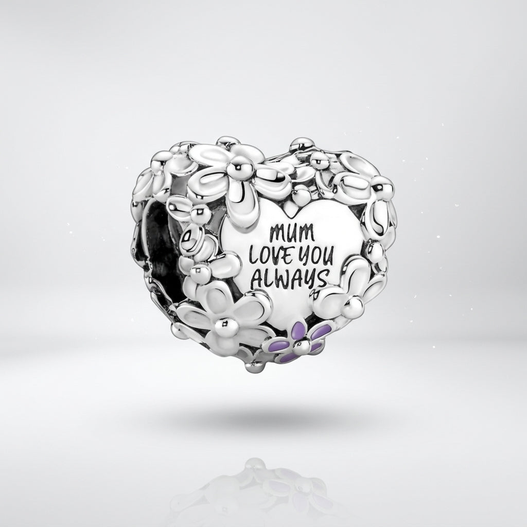 Charm PANDORA Corazón Margarita Mamá