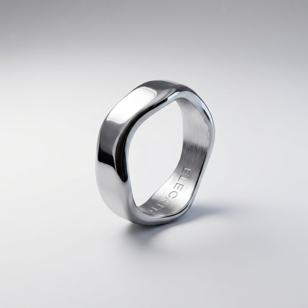 Anillo ELEGATTO La Onda Plateado