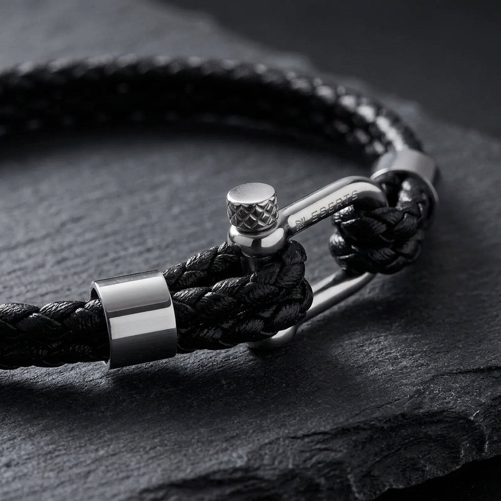 Pulsera Elegatto Helix Black Cuero