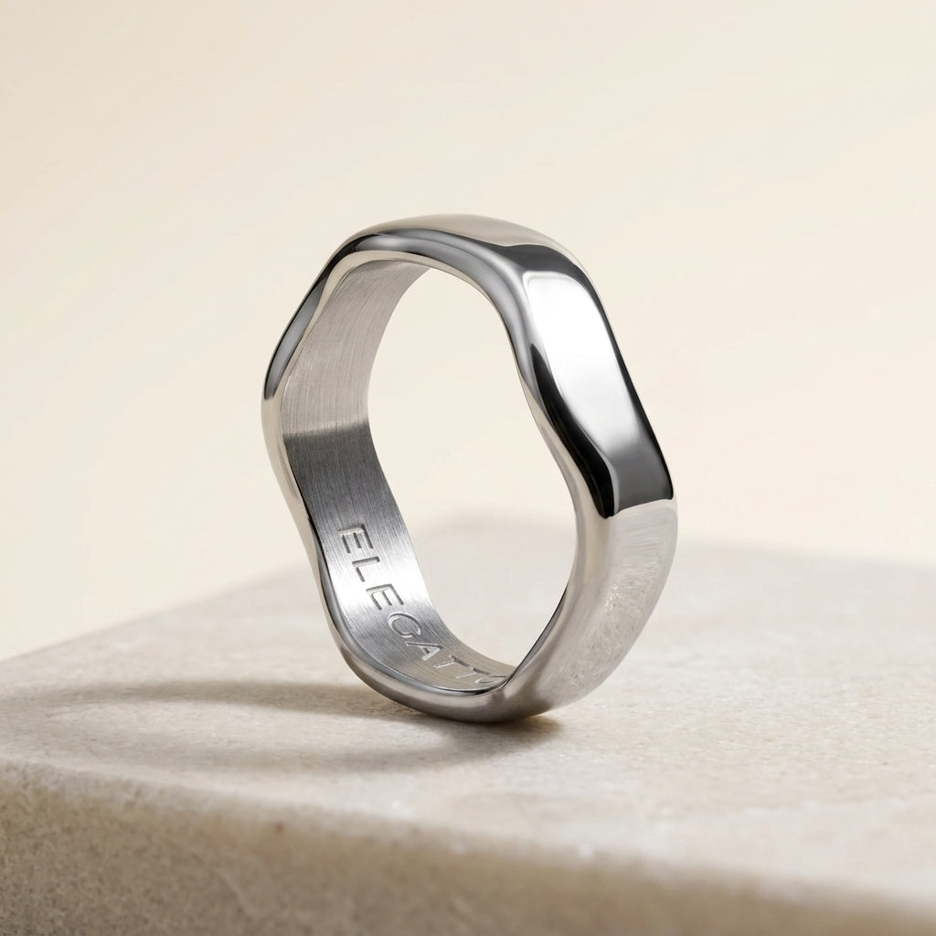 Anillo ELEGATTO La Onda Plateado