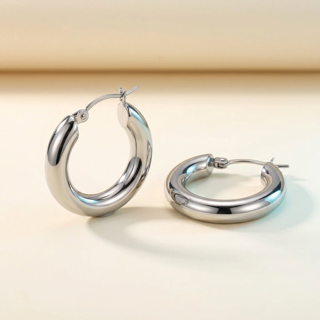Aretes Huggie Oversize Pulidos