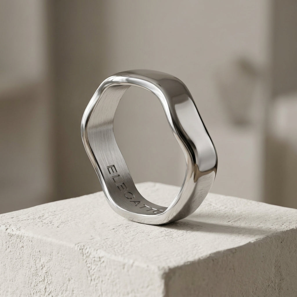 Anillo ELEGATTO La Onda Plateado