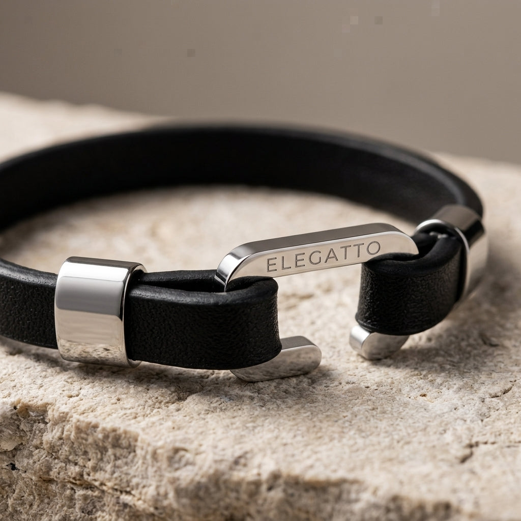Pulsera Elegatto Morelle C Cuero genuino